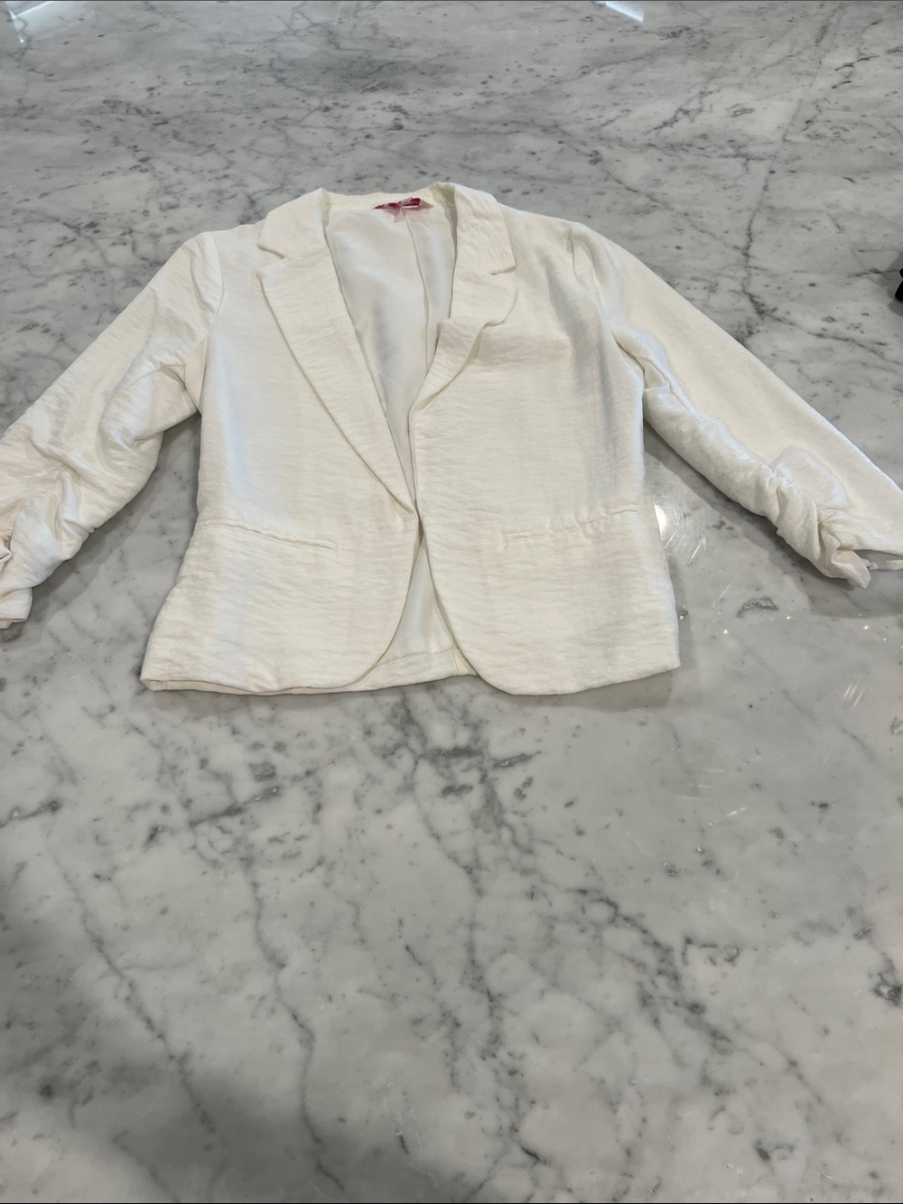 Candie's Cream Textured Tailored Blazer